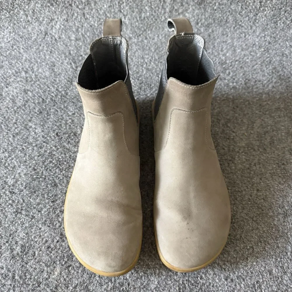 Vivobarefoot Fulham Zinc Nubuck Chelsea Boots Women 37 Minimalist Barefoot Gray